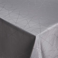 Bordduk - Damastduk - Grå textilduk - Jacquardvävd duk med geometriskt mönster - Exklusiv festduk